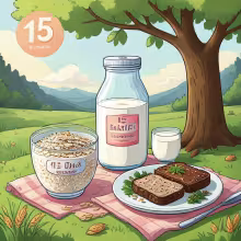 15 Tag der Diät mit Haferflocken, Hafermilch und Pumpernickel 